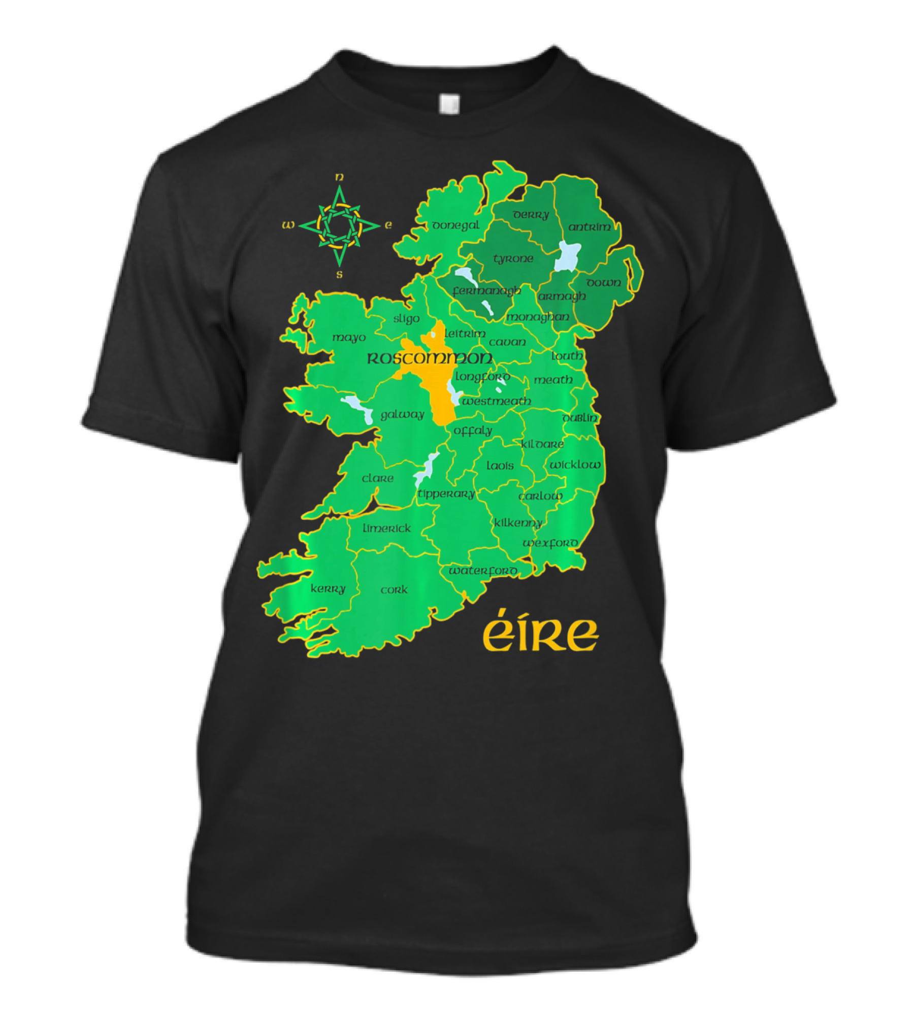 Roscommon Ireland Irish County Map Éire T-Shirt