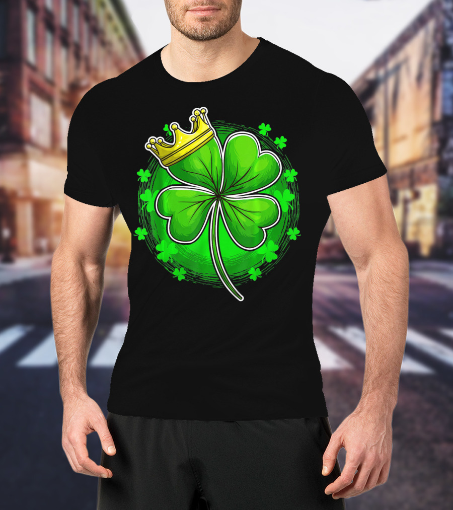Irish King Queen Shamrock Crown St Patrick's Day Clover T-Shirt