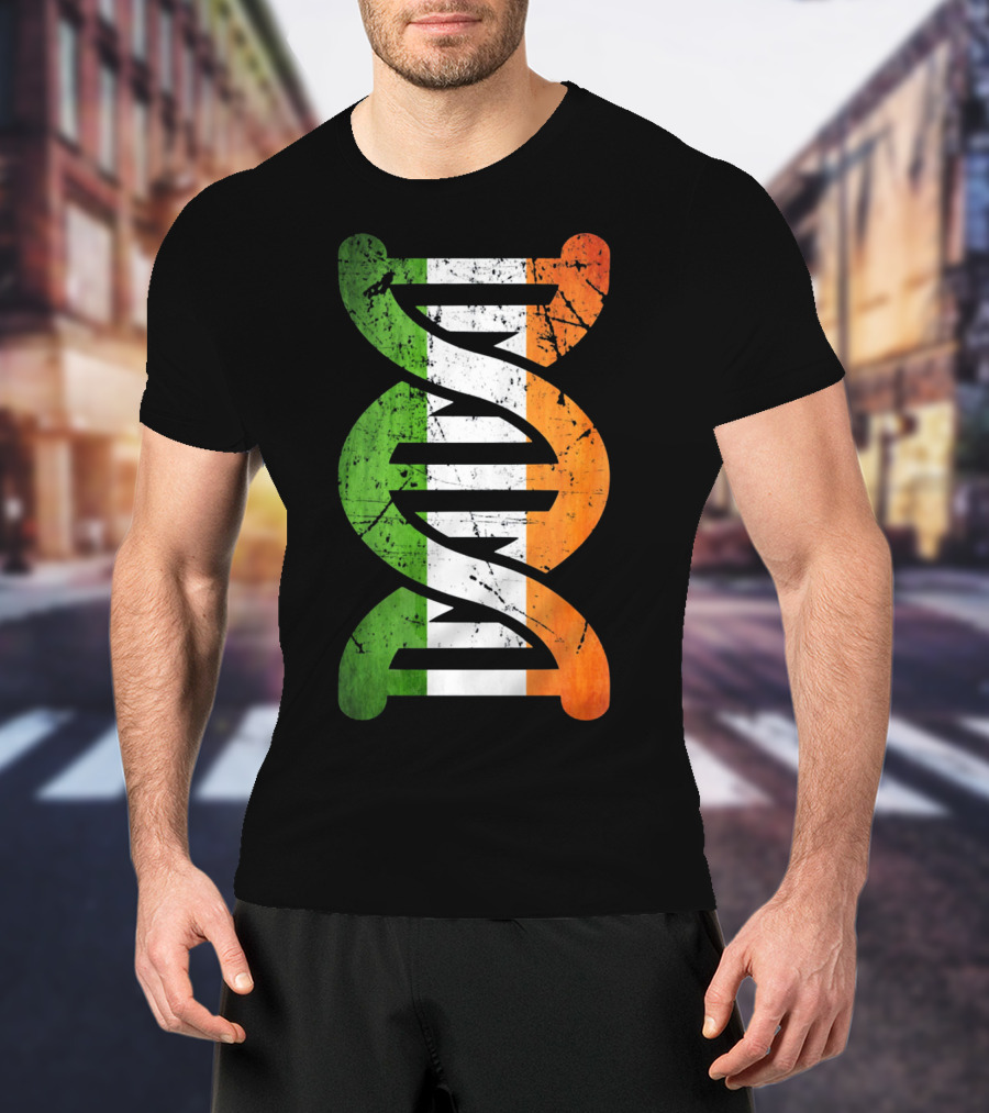 Irish Flag DNA Symbol Heritage T-Shirt