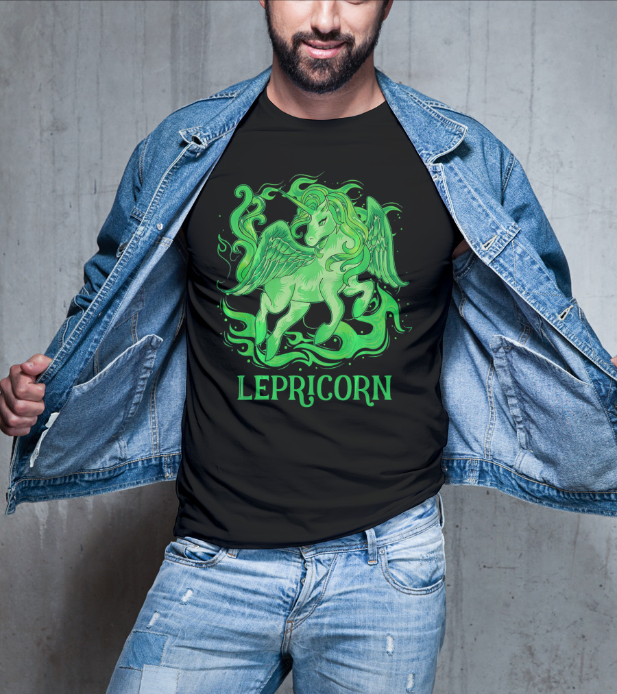Lepricorn Green Unicorn With Wings T-Shirt
