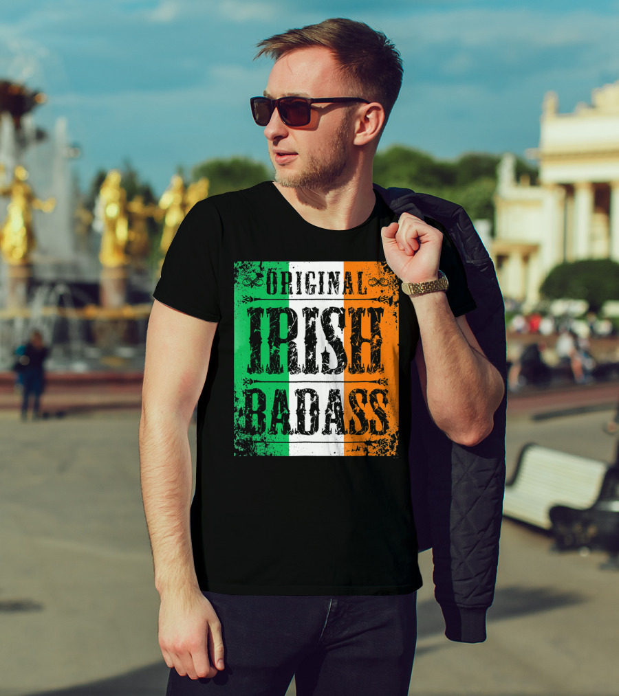 Original Irish BadAss Flag St Paddy Day T-Shirt