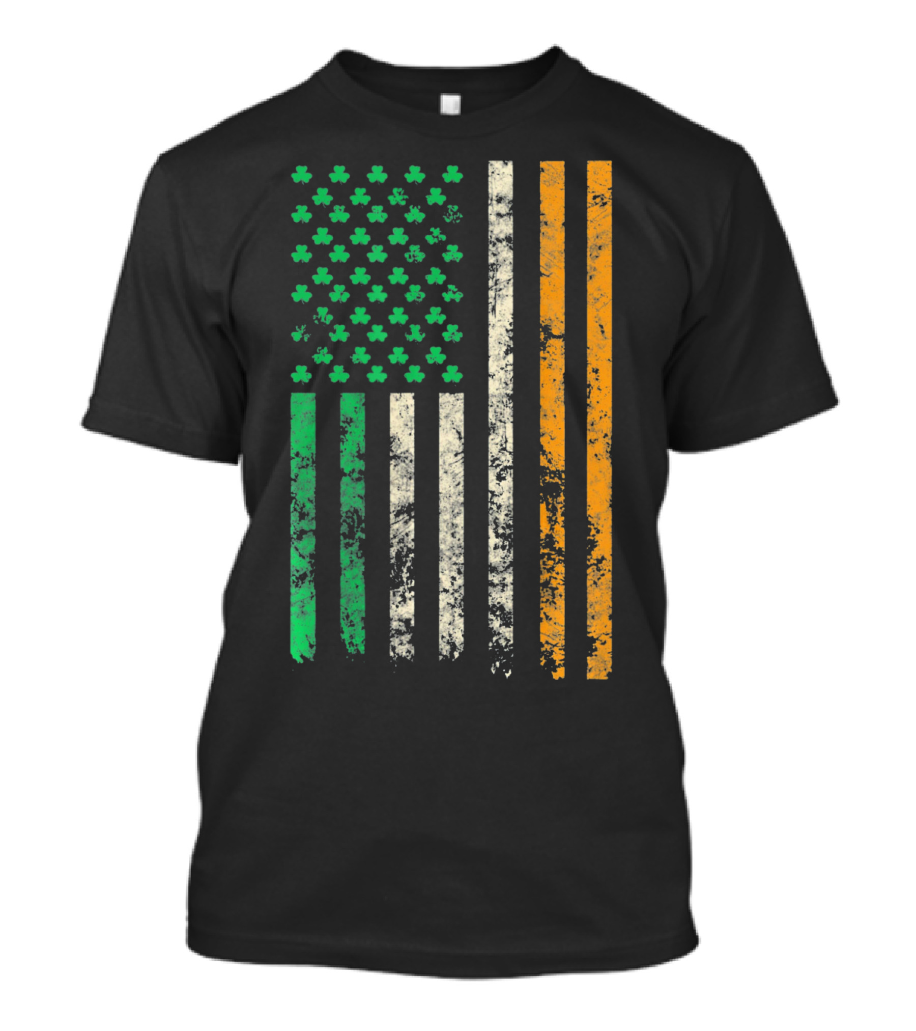 American Ireland Flag Shamrock Symbolic Fusion T-Shirt