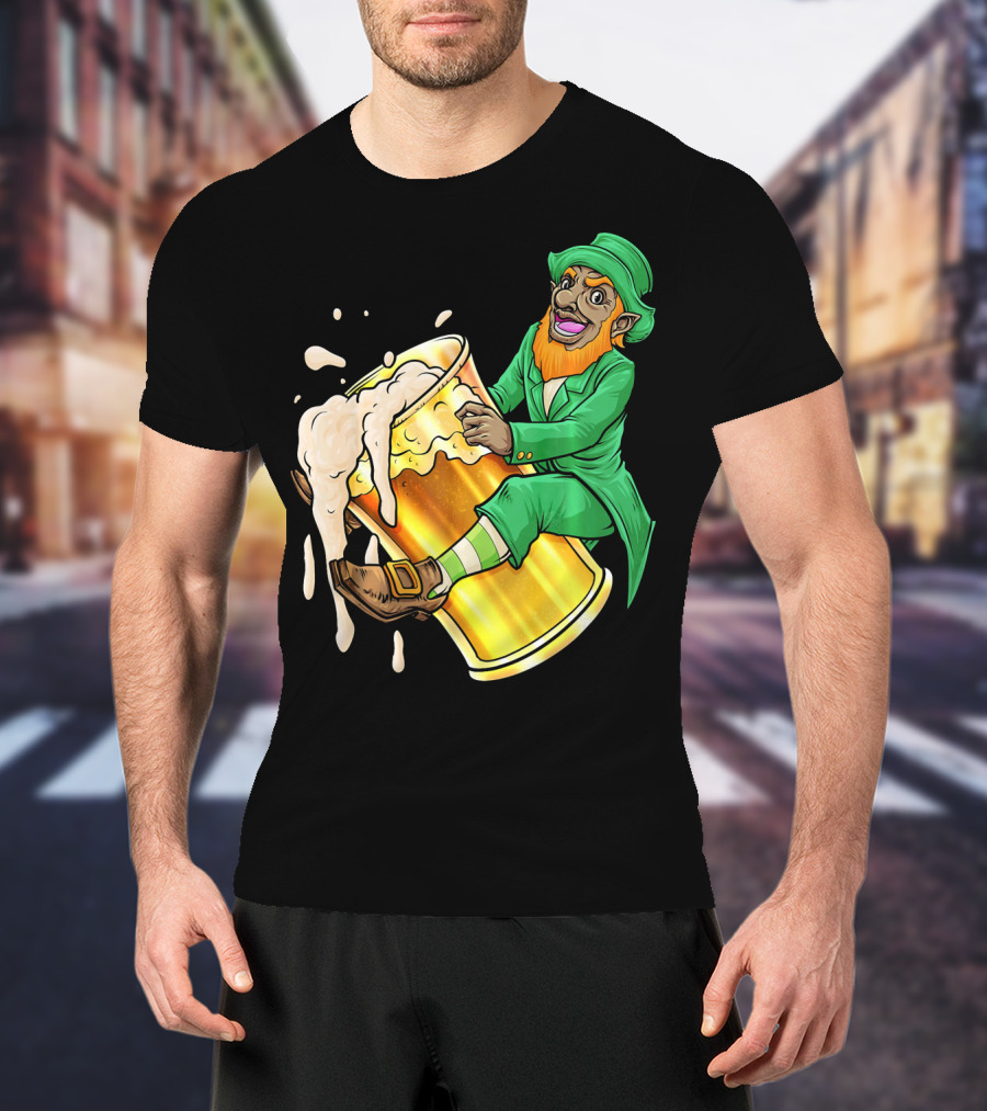 Black Leprechaun Beer African Amer T-Shirt