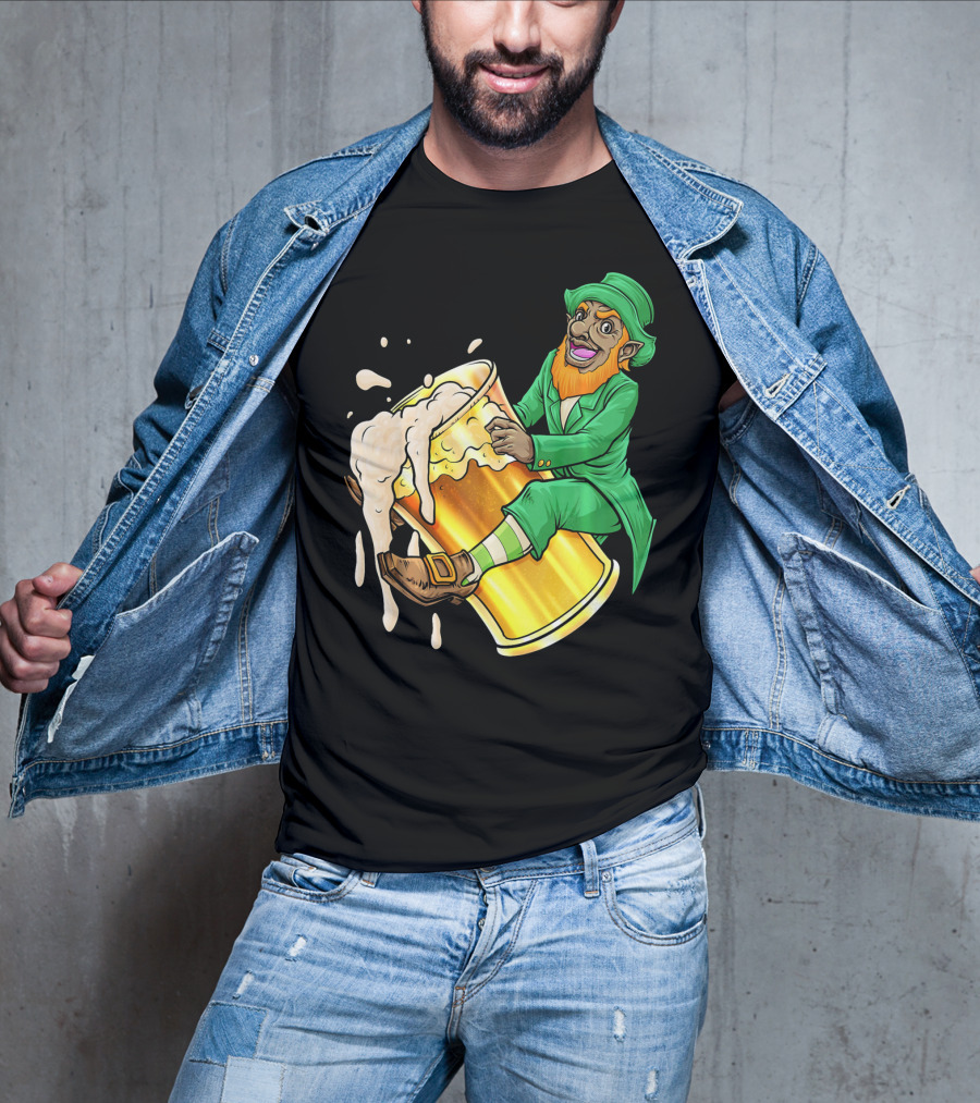 Black Leprechaun Beer African Amer T-Shirt