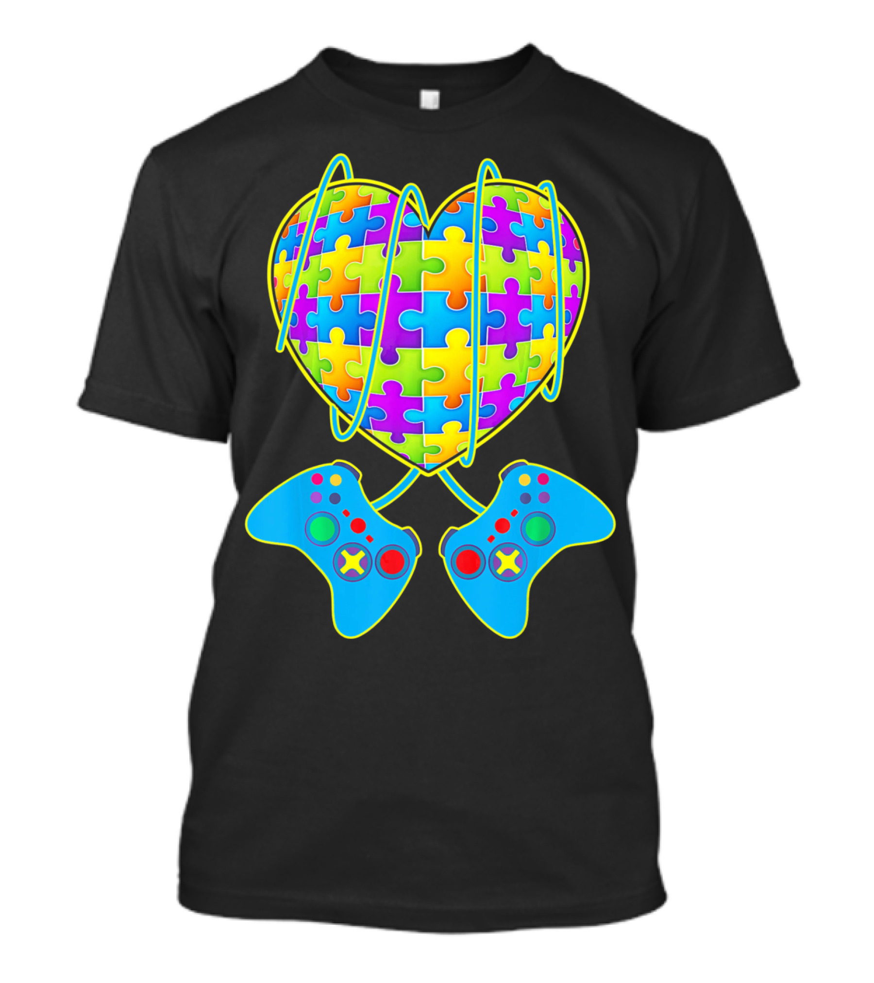 Heart Puzzle Gamer Controller Pattern St Patrick T-Shirt
