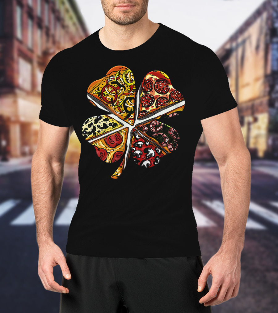 Irish I Had Pizza St. Patricks Shamrock Slice Combination T-Shirt