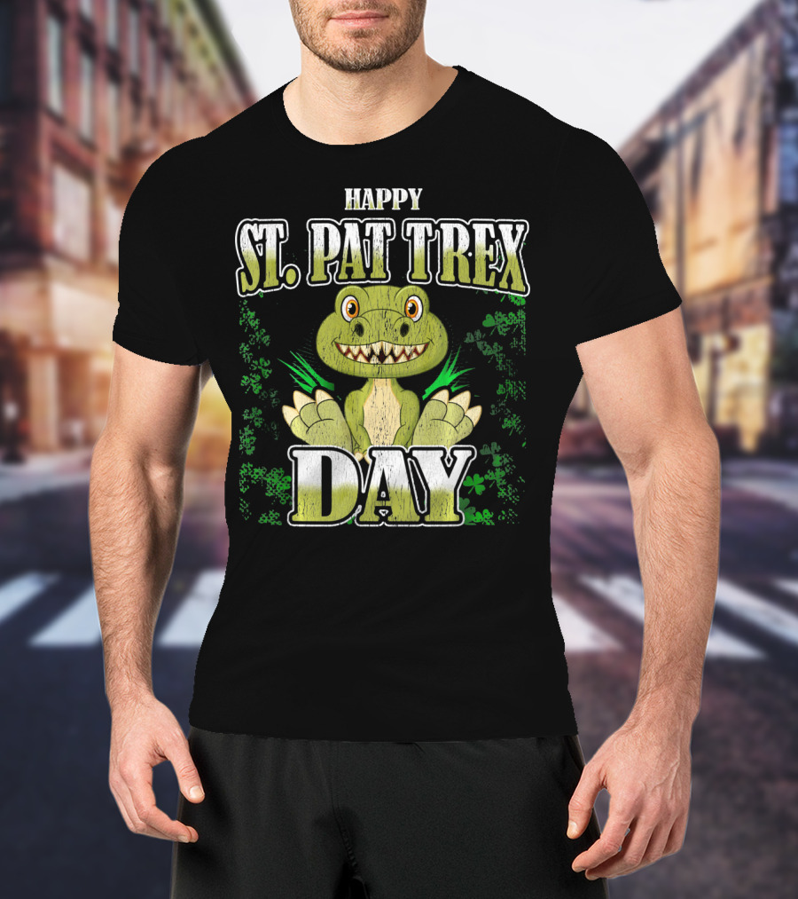 Happy St. Pat T Rex Day Funny St Patrick's Day T-Shirt