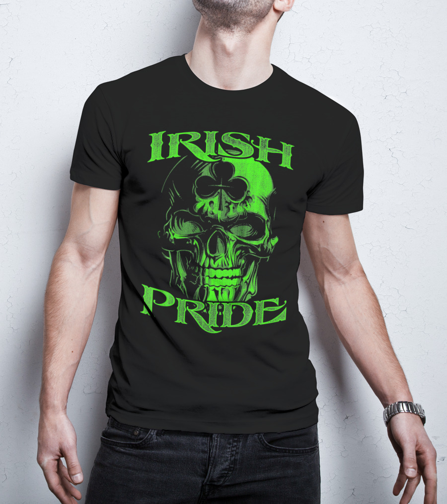 Irish Pride Shamrock Skull T-Shirt