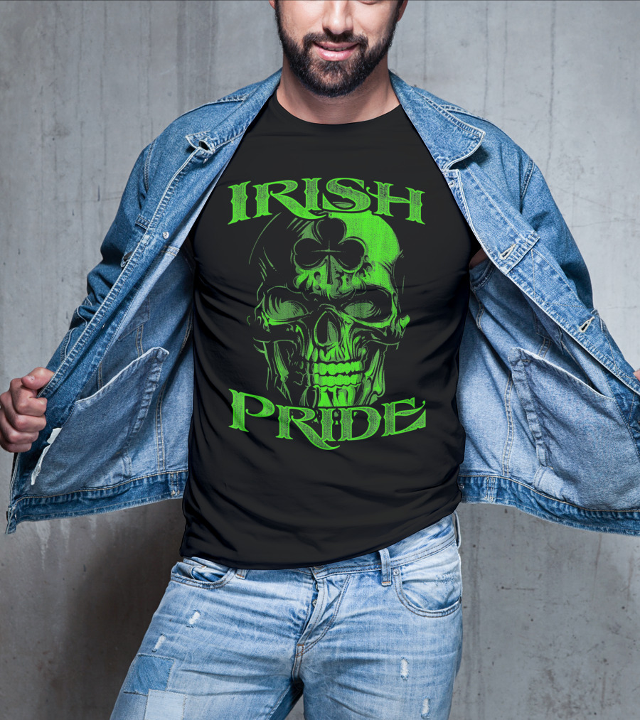 Irish Pride Shamrock Skull T-Shirt