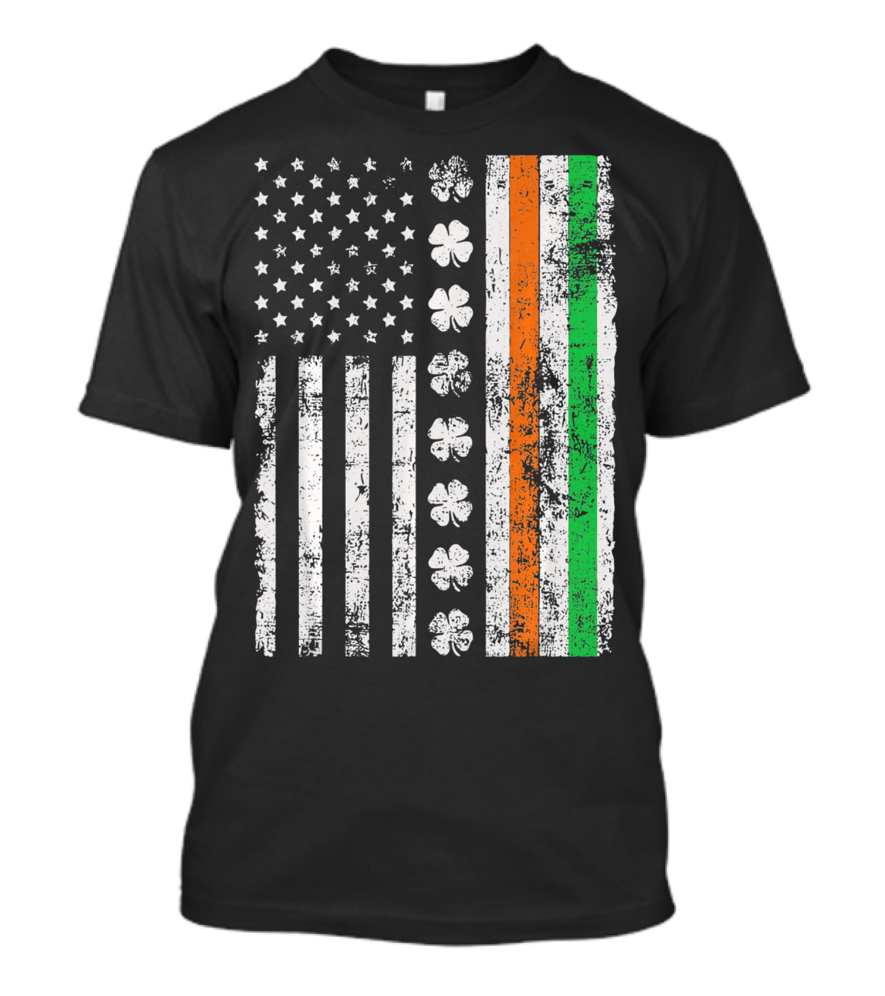 Irish American Flag Shamrock St Patricks Holiday T-Shirt