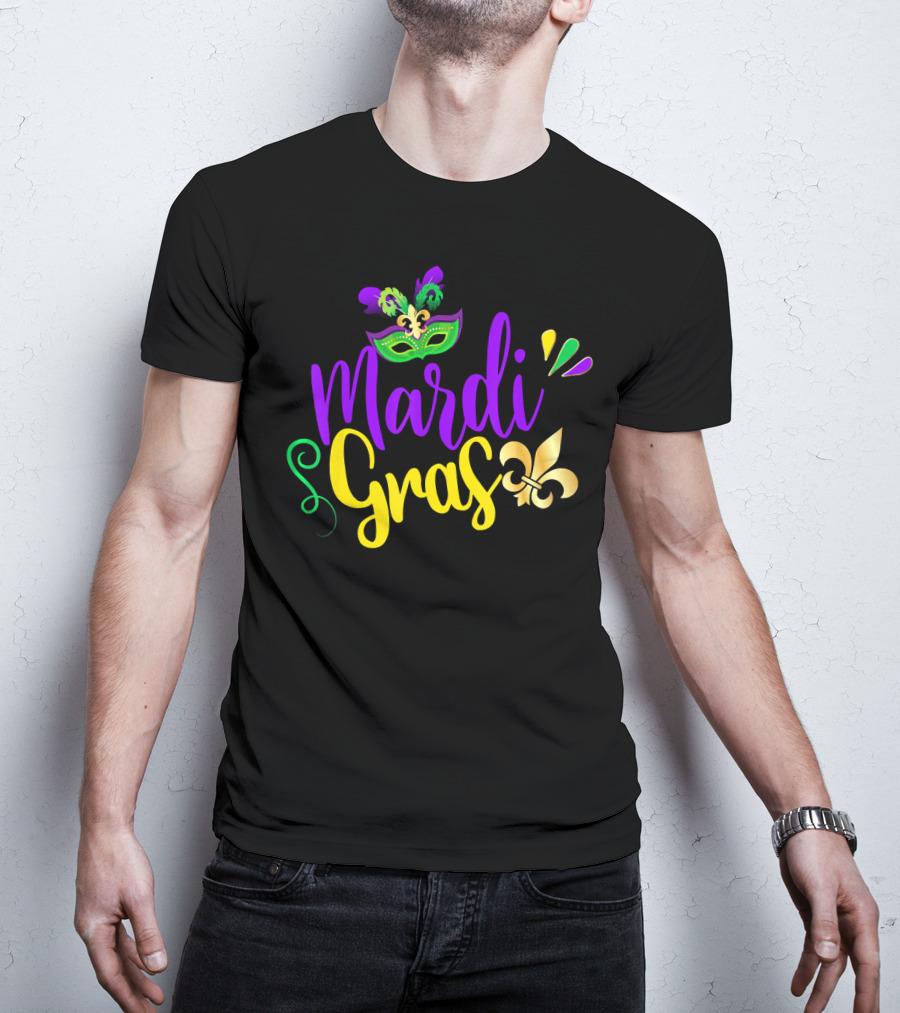 Mardi Gras Fleur-de-Lis Mask New Orleans Louisiana T-Shirt