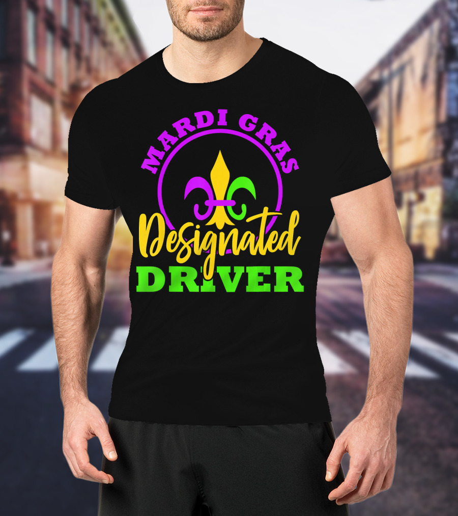Mardi Gras Designated Driver Fleur-de-Lis T-Shirt