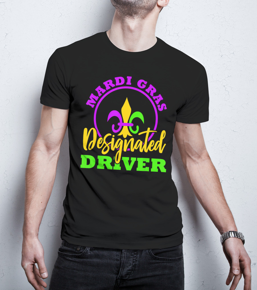 Mardi Gras Designated Driver Fleur-de-Lis T-Shirt