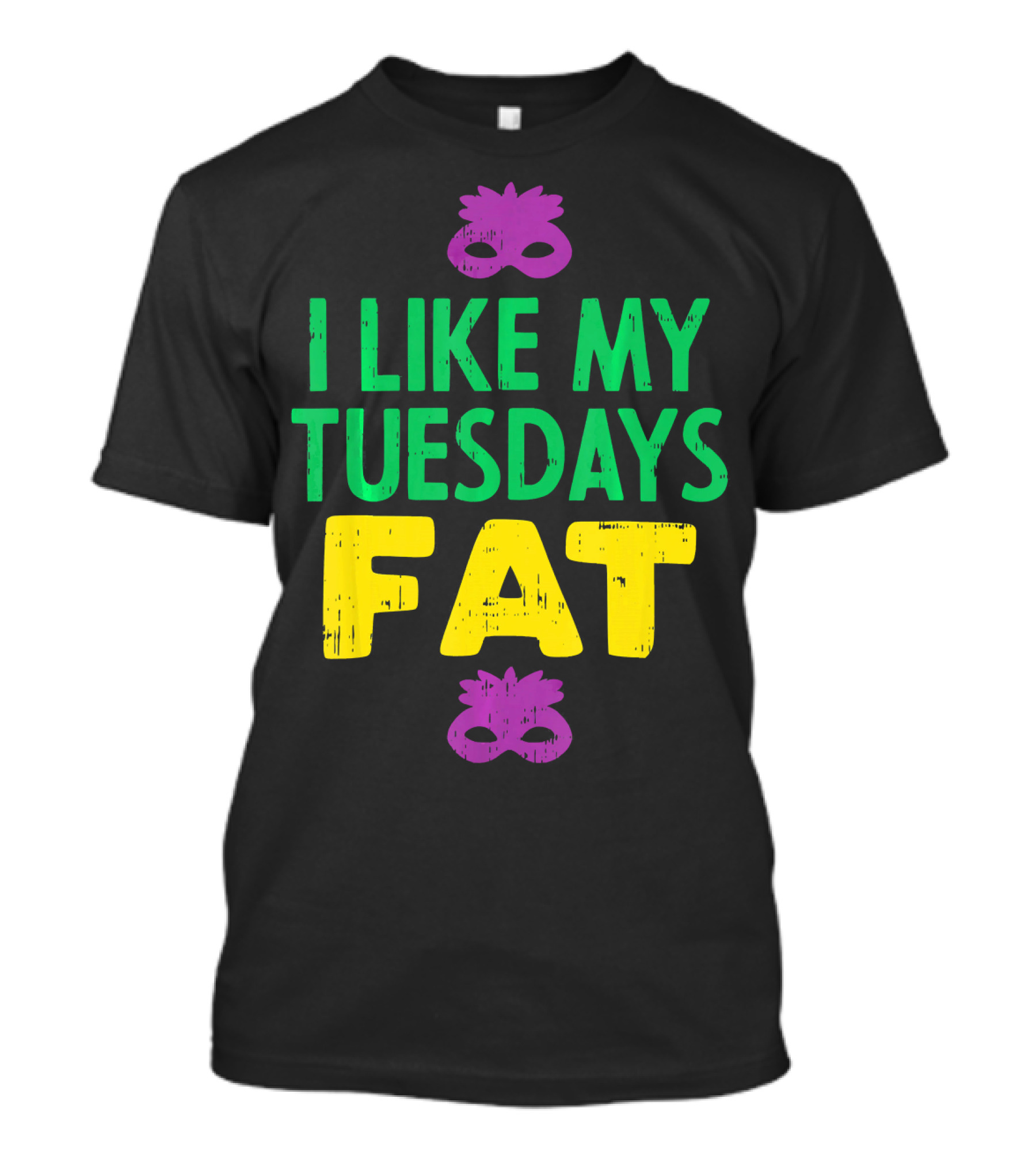 I Like My Tuesdays Fat Mardi Gras Jester Mask T-Shirt