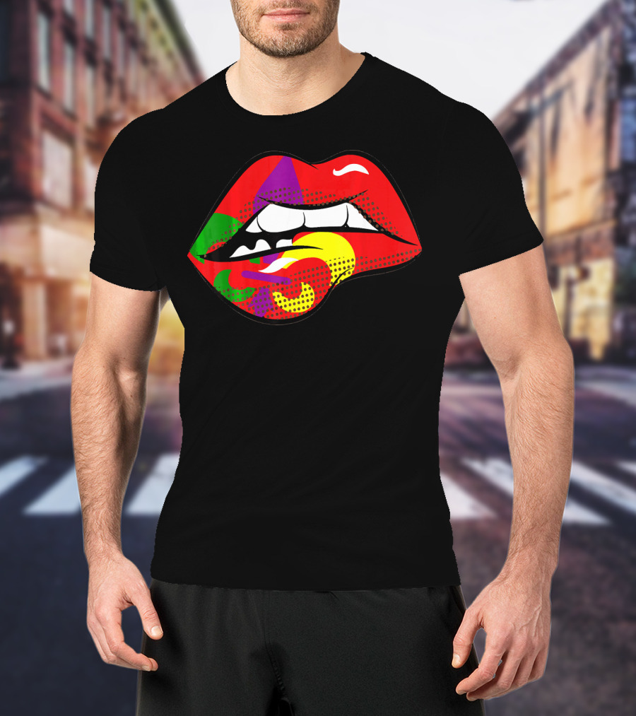 Mardi Gras Fleur De Lis Lips Party Pop T-Shirt