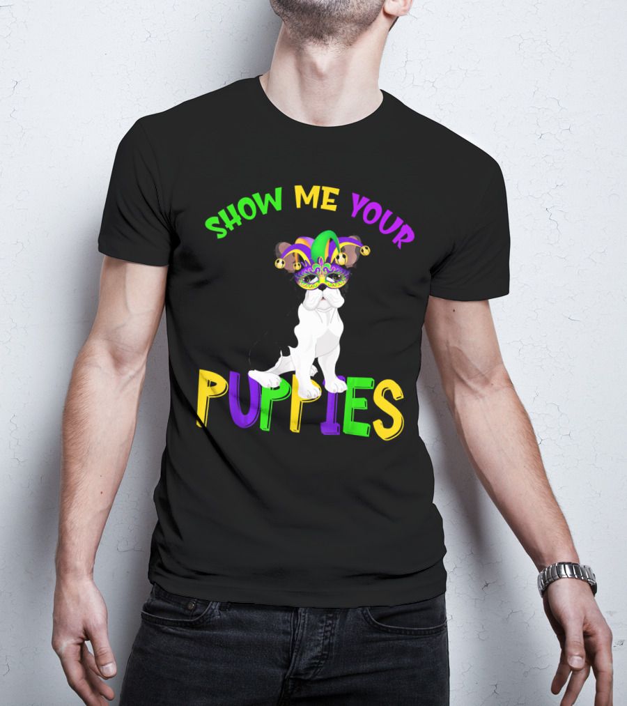Show Me Your Puppies French Bulldogs Jester Hat T-Shirt
