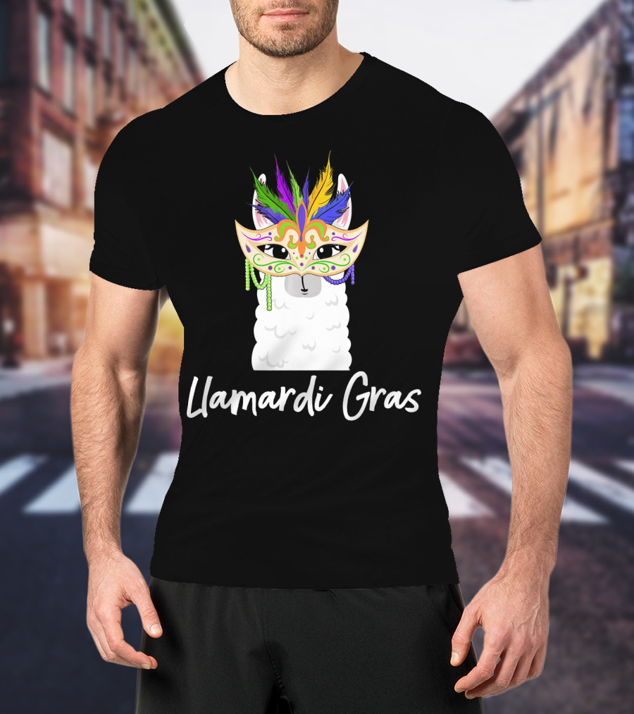 Llamardi Gras Celebrate Mardi Gras Carnival Para T-Shirt