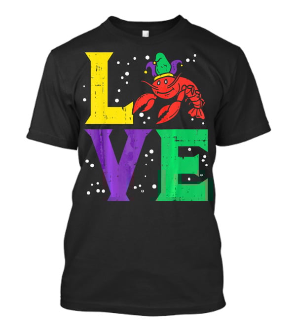 Love Crawfish Jester Hat Mardi Gras T-Shirt