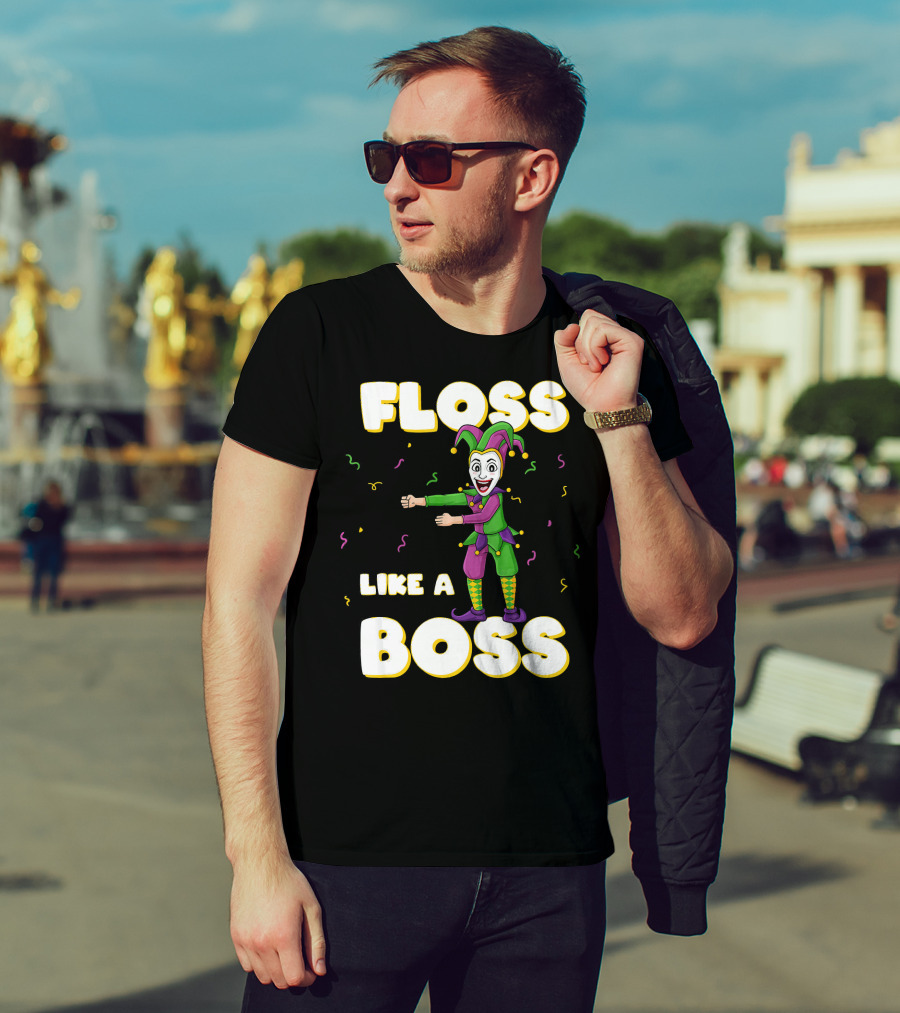 Floss Like A Boss Mardi Gras Joker Floss Jester Festive Dance T-Shirt