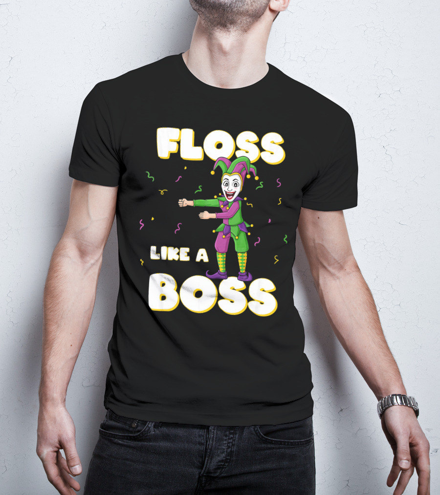 Floss Like A Boss Mardi Gras Joker Floss Jester Festive Dance T-Shirt