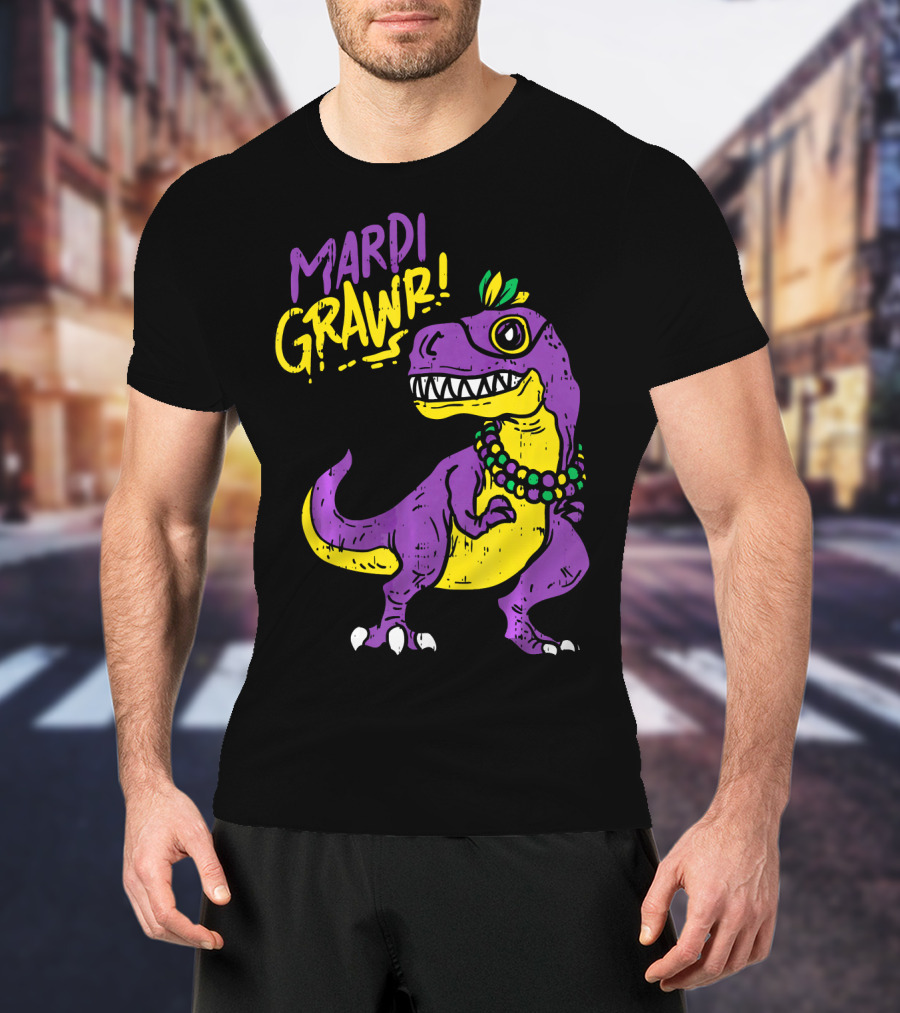 Mardi Grawr Rex Dinosaur Dino Mardi Grawr T-Shirt
