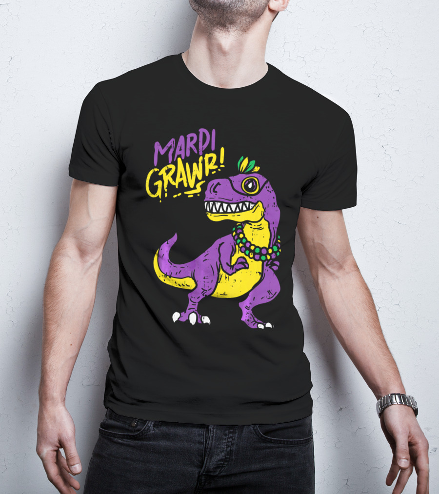 Mardi Grawr Rex Dinosaur Dino Mardi Grawr T-Shirt