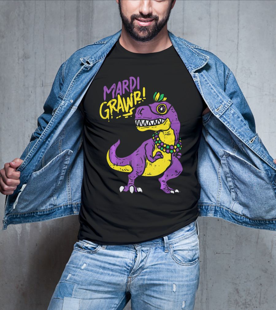 Mardi Grawr Rex Dinosaur Dino Mardi Grawr T-Shirt