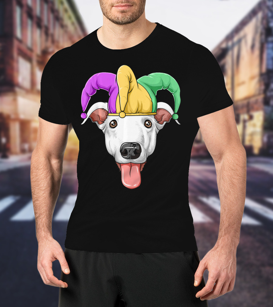 Mardi Gras Greyhound Carnival Jester Hat T-Shirt
