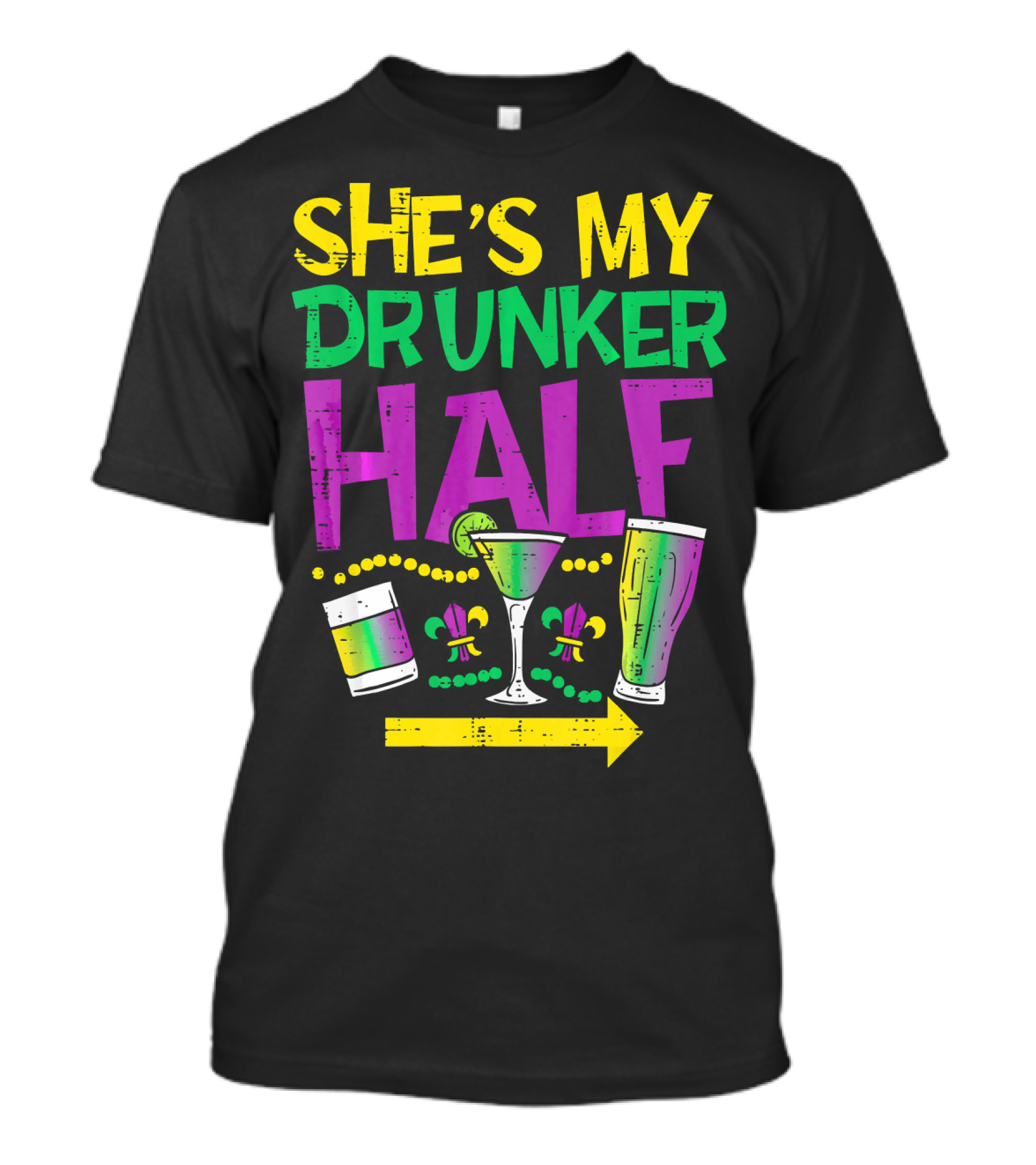 She's My Drunker Half Couple Matching Drink Icons T-Shirt