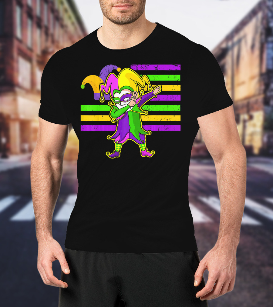 Mardi Gras Jester Dabbing T-Shirt