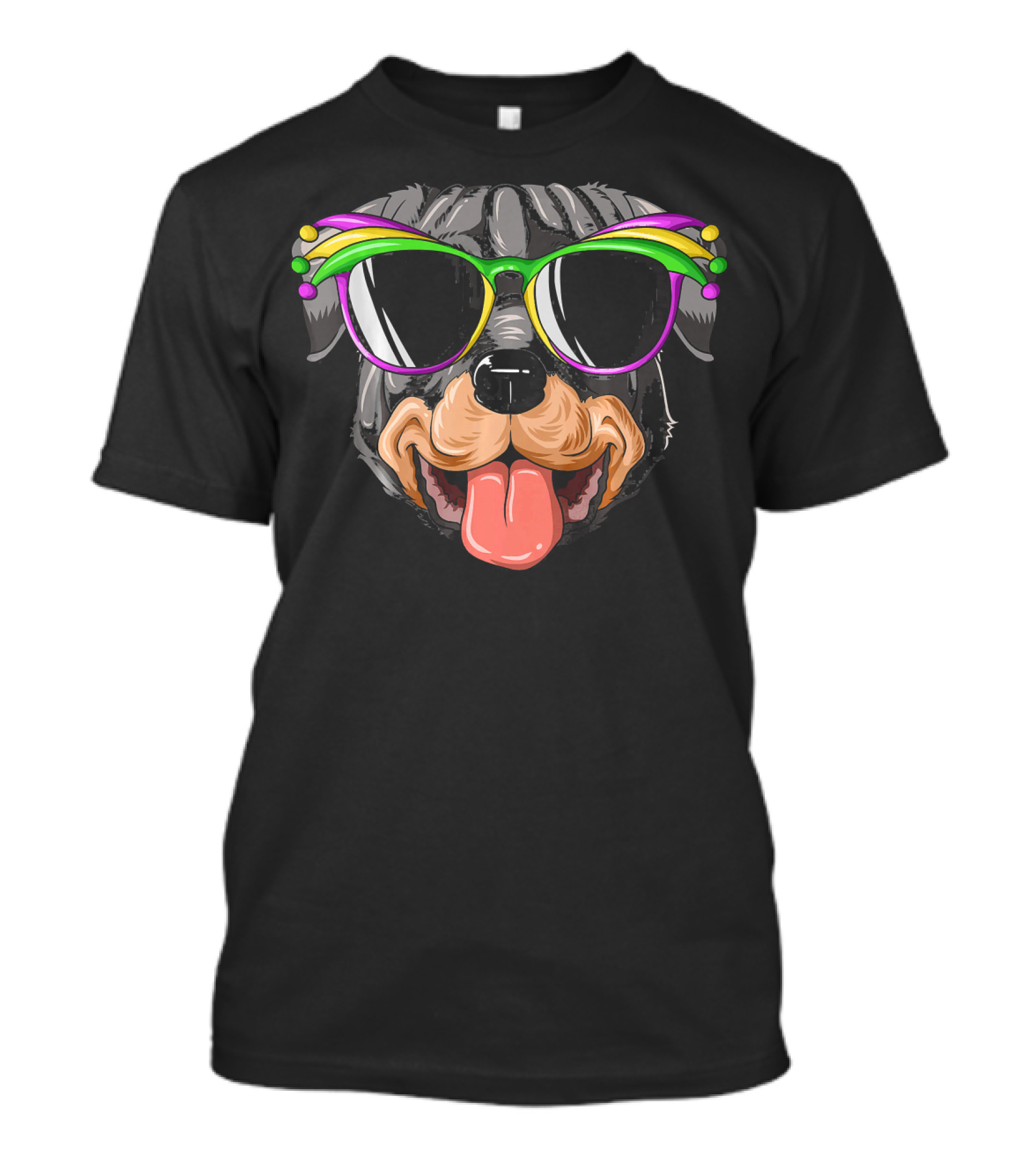 Rottweiler Mardi Gras Carnival Mask Sunglasses Rottweiler T-Shirt