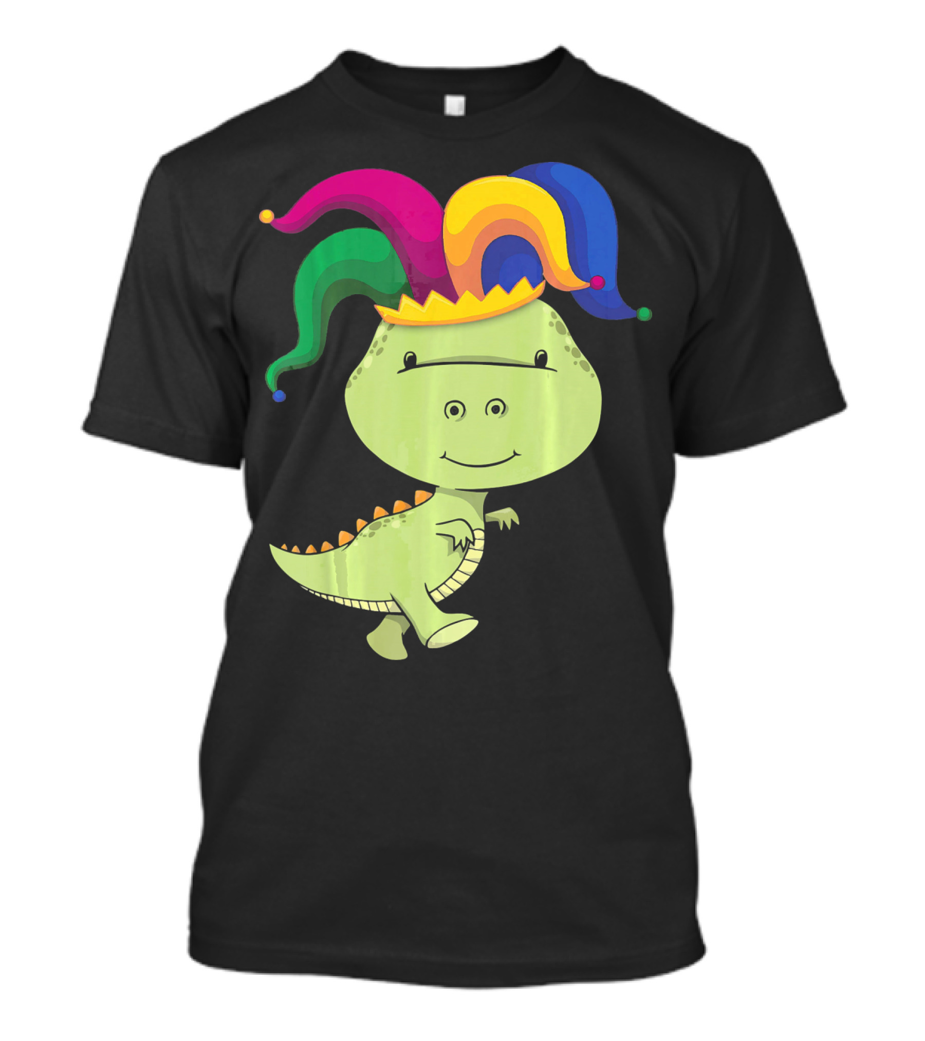 T Rex Dinosaur Jester Hat Mardi Gras T-Shirt