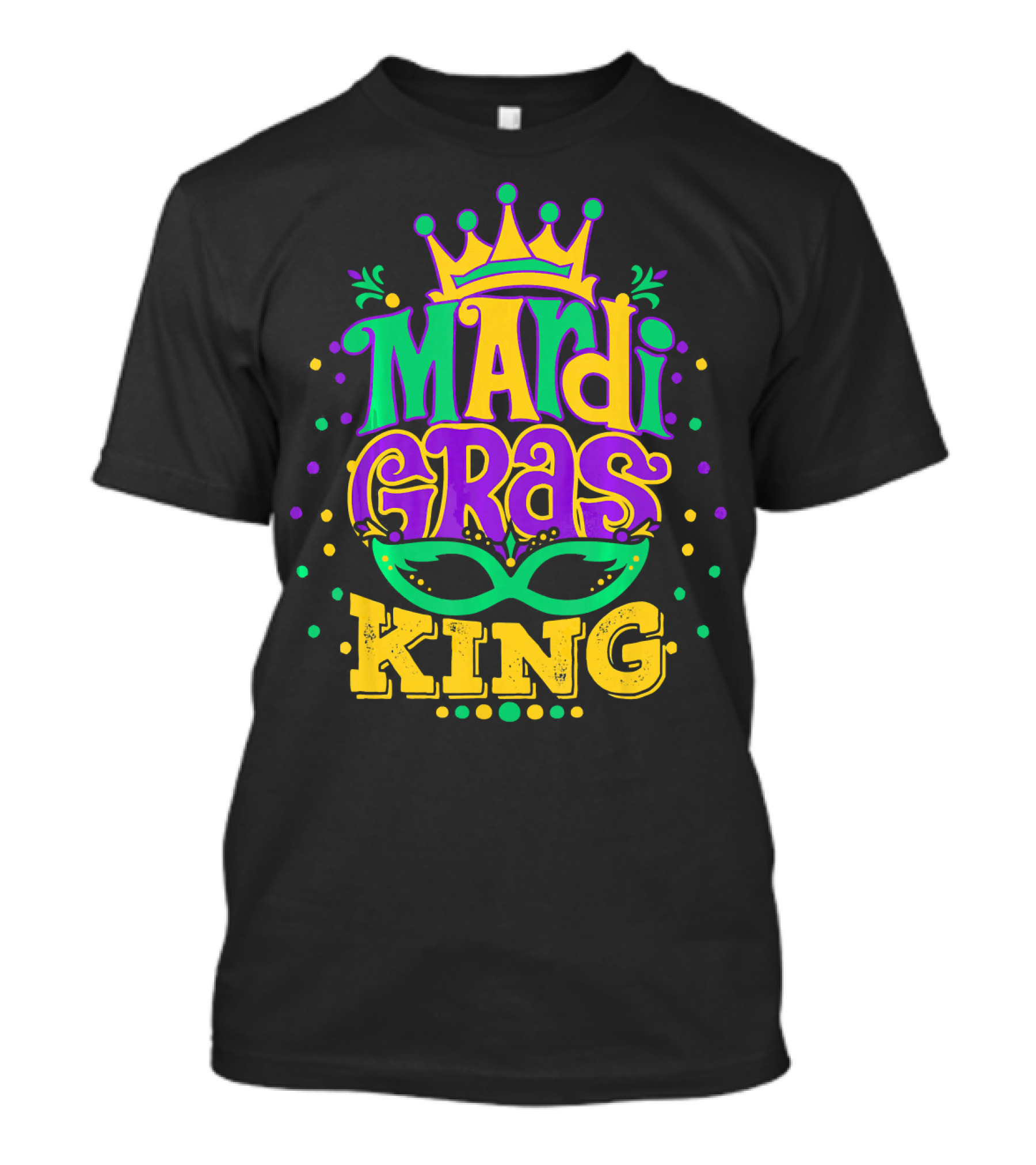Mardi Gras King Crown Mask Confetti T-Shirt