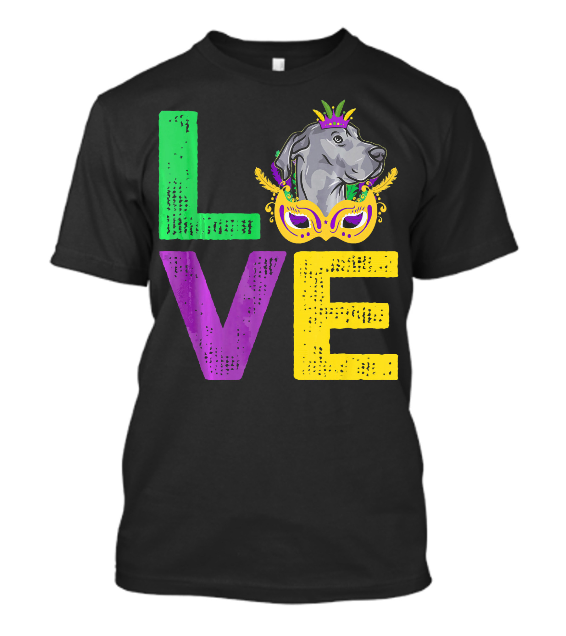 Love Cute Dane Dog Mardi Gras Dog Dad T-Shirt