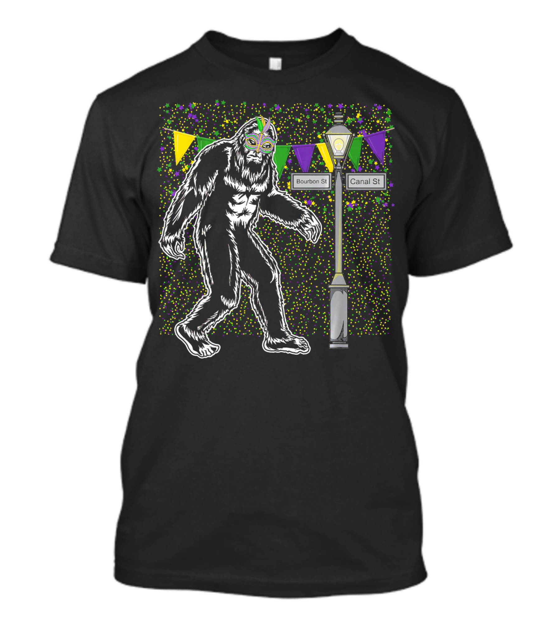 Bigfoot Mardi Gras Bourbon Street Canal Street Costume T-Shirt