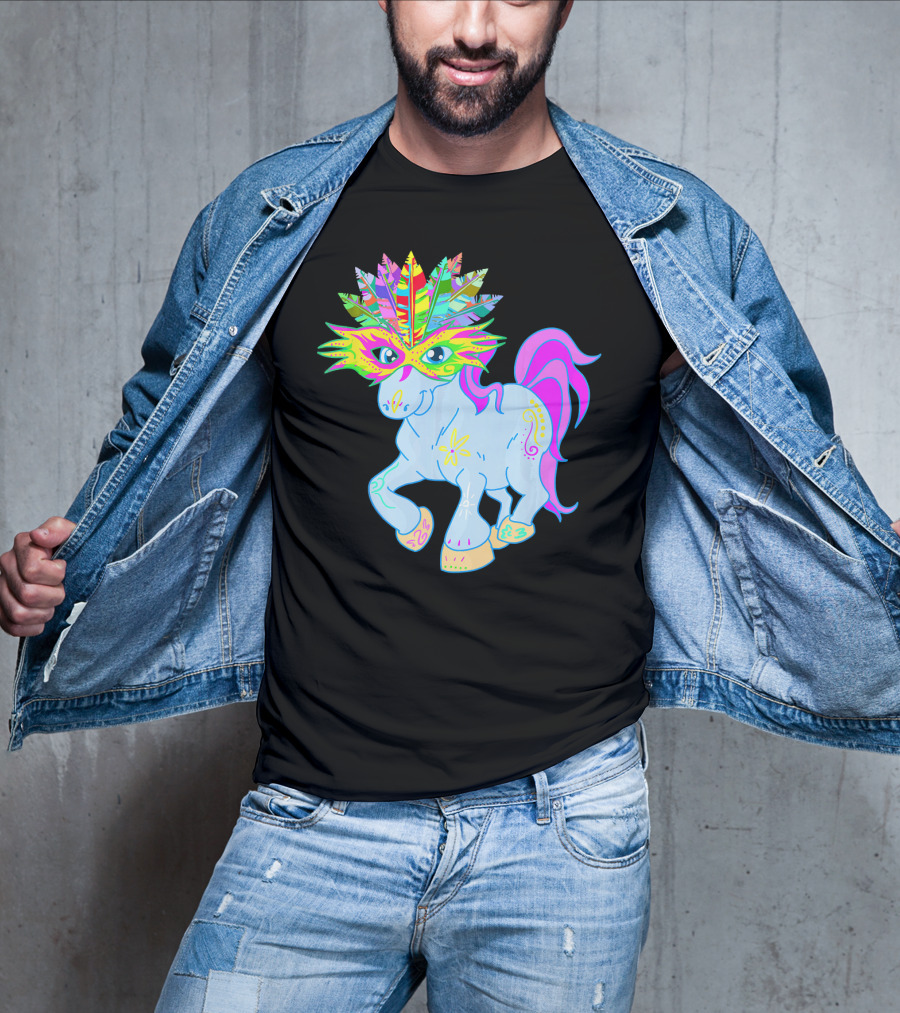 Mardi Gras Unicorn Mask Shrove Tuesday Horse T-Shirt