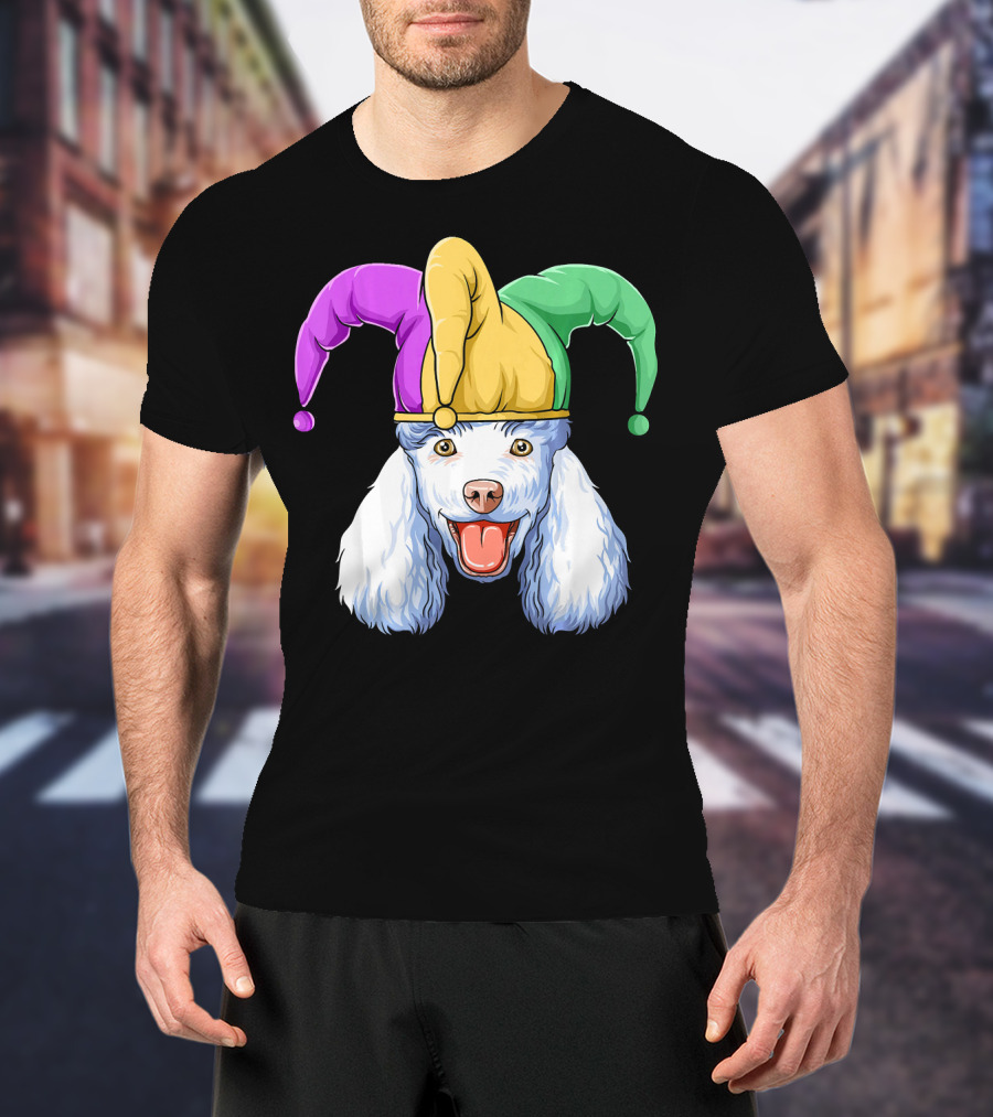 Mardi Gras Poodle Jester Hat Carnival Poodle T-Shirt