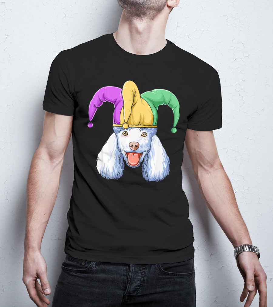 Mardi Gras Poodle Jester Hat Carnival Poodle T-Shirt