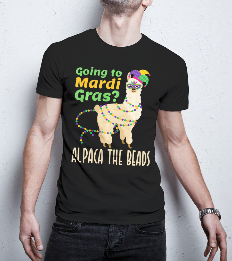 Going To Mardi Gras Alpaca The Beads T-Shirt