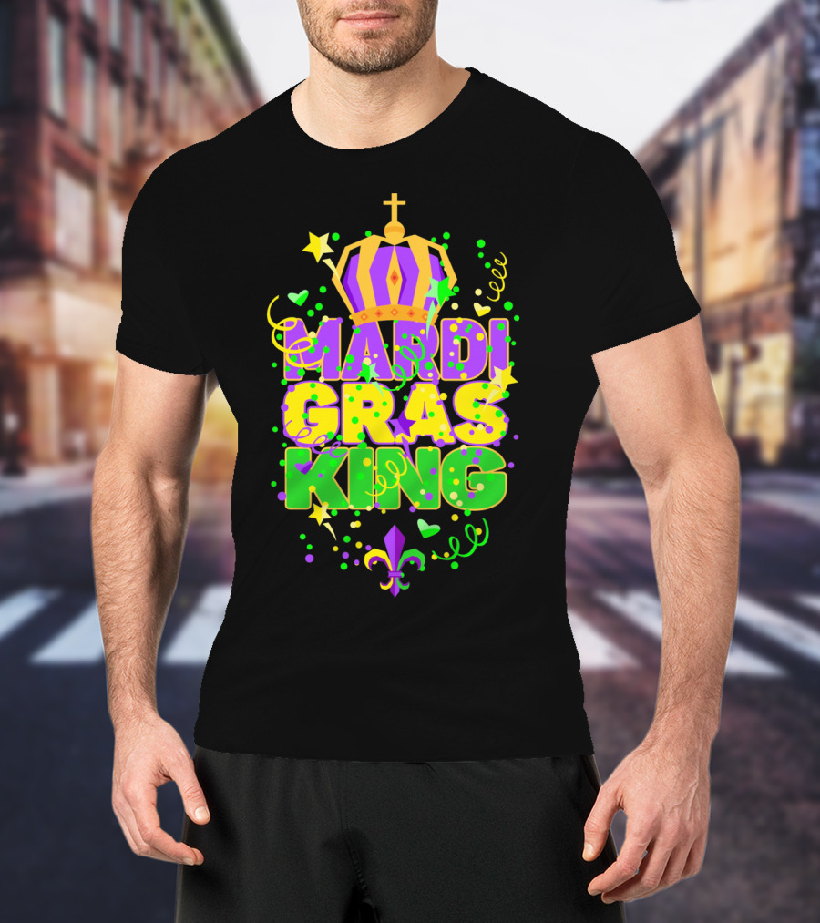 Mardi Gras King Crown Colorful T-Shirt