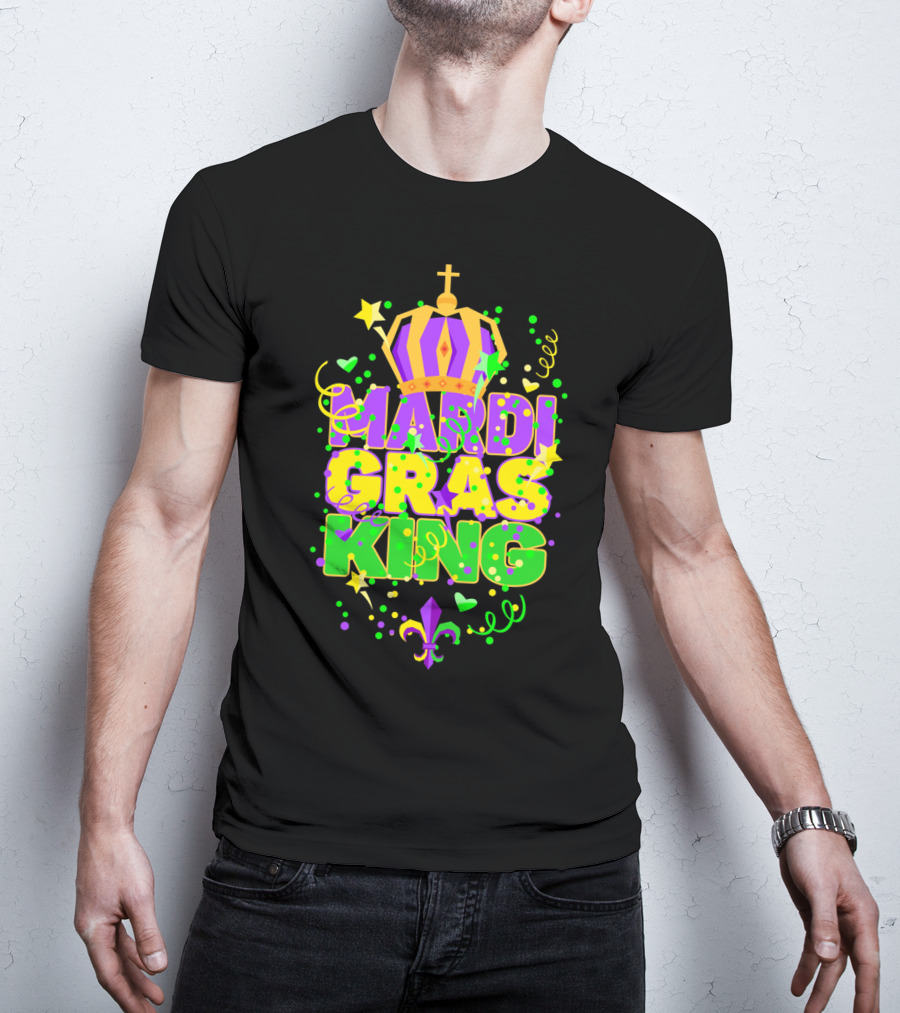 Mardi Gras King Crown Colorful T-Shirt