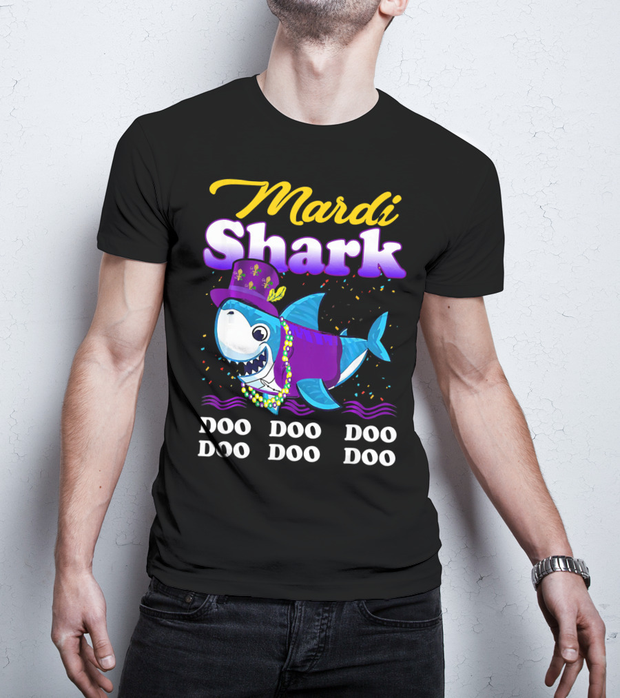 Mardi Shark Doo Doo Doo Doo Funny Mardi Gras T-Shirt