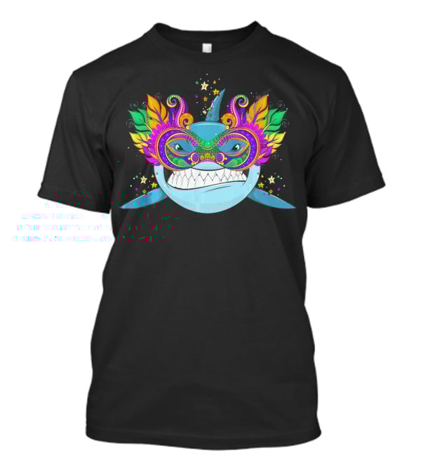 Shark Mardi Gras Mask Festival Boy T-Shirt