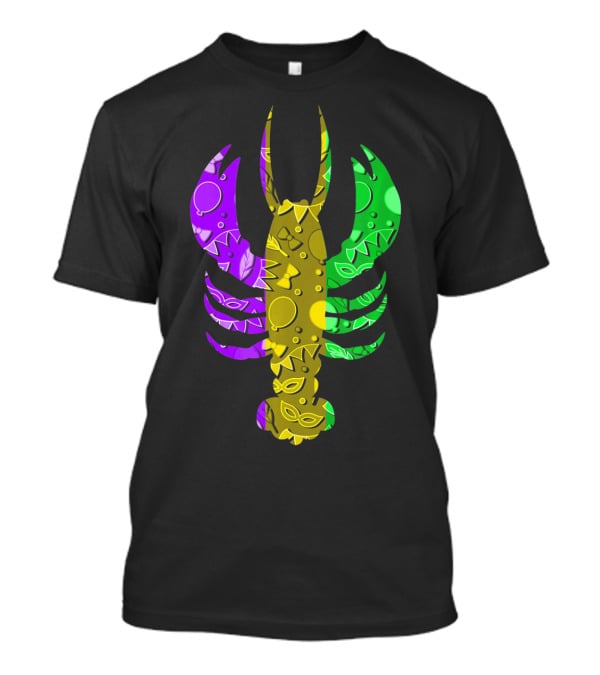 Crawfish Fleur De Lis Mardi Gras T-Shirt