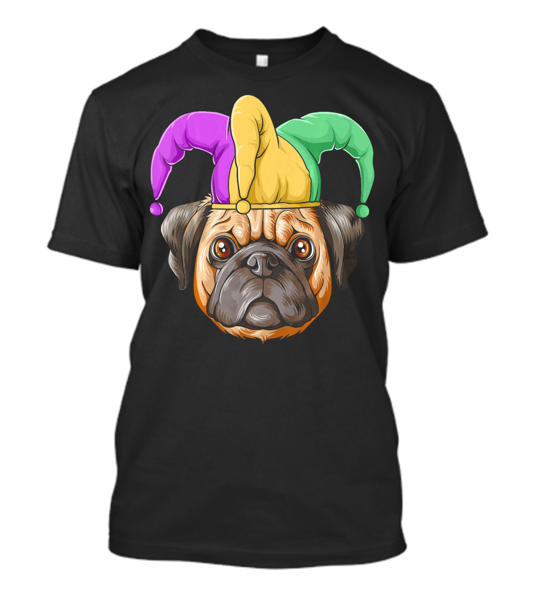 Mardi Gras Pug Carnival Jester Hat T-Shirt