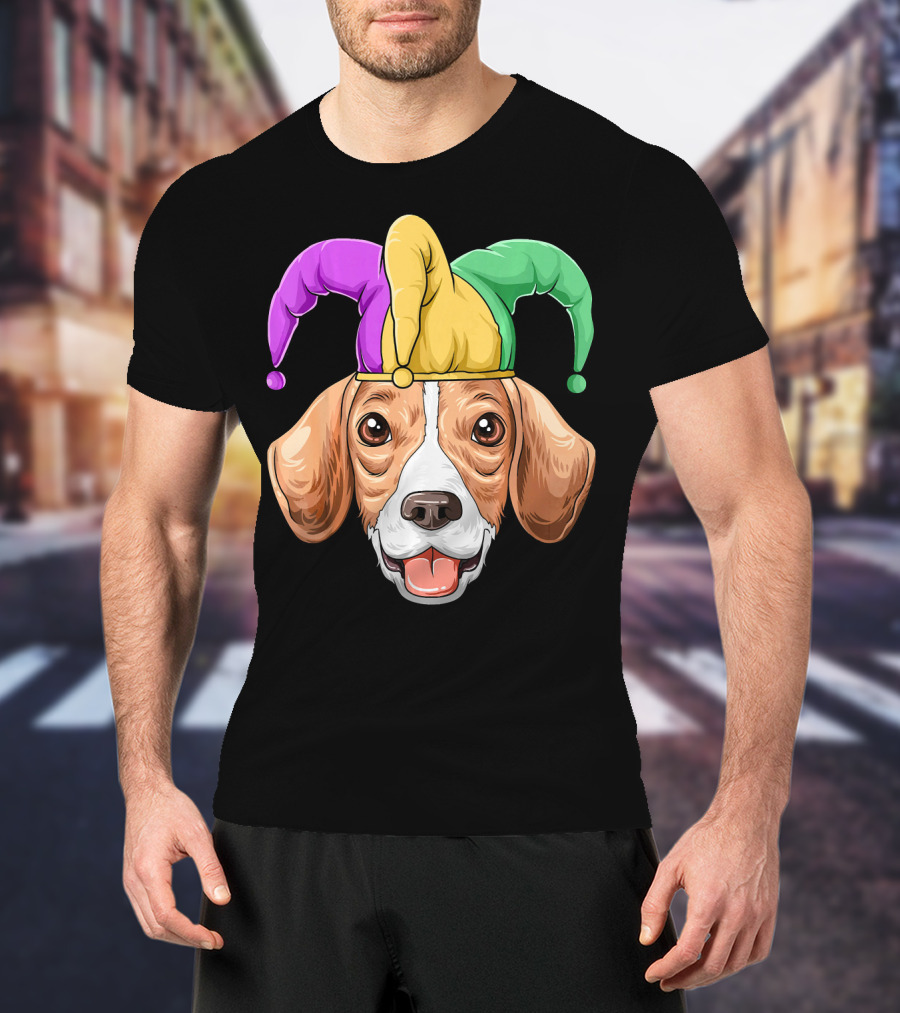 Mardi Gras Beagle Jester Hat Carnival Beagle T-Shirt