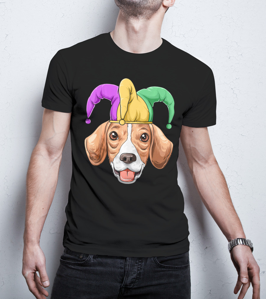 Mardi Gras Beagle Jester Hat Carnival Beagle T-Shirt