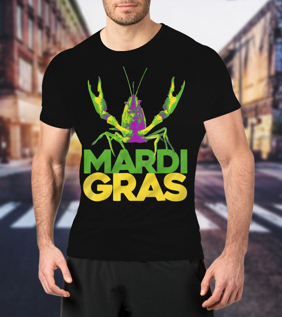 Mardi Gras Crawfish Vintage New Colorful T-Shirt