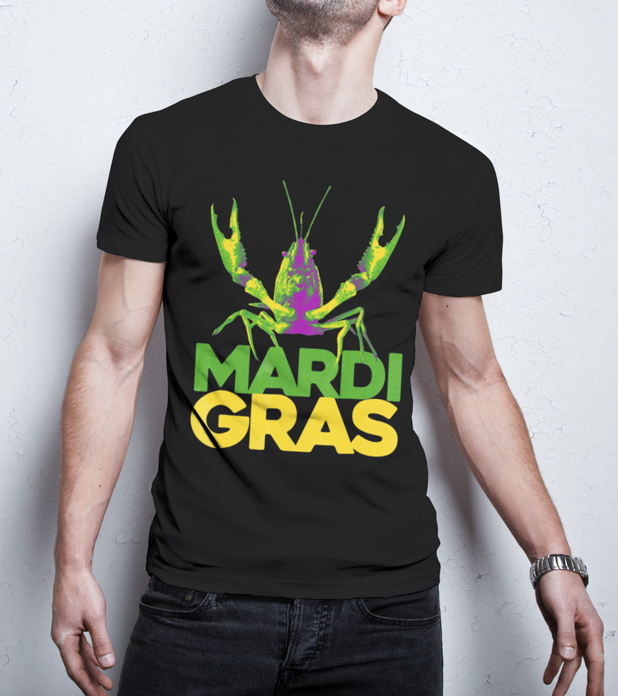 Mardi Gras Crawfish Vintage New Colorful T-Shirt