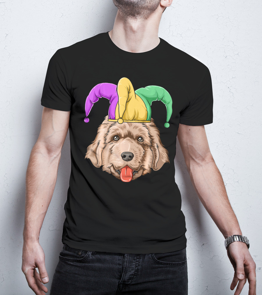 Mardi Gras Jester Newfoundland Dog Hat T-Shirt